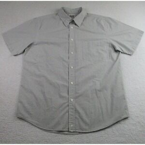 Polo Jeans Ralph Lauren Shirt Mens‎ XL White Grid Short Sleeve Button Up Cotton
